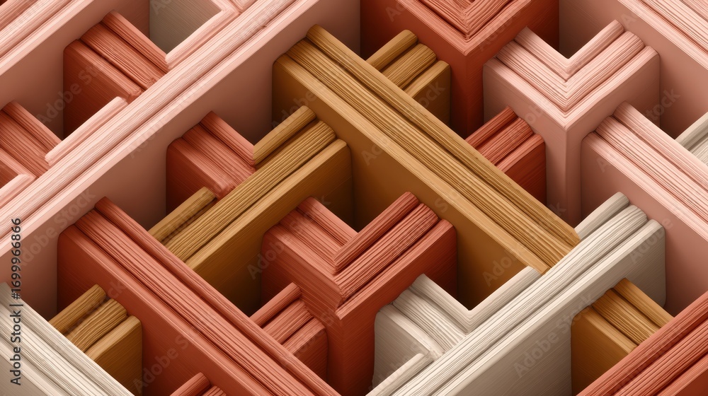 Poster intricate layered designs showcasing a blend of earthy tones and geometric patterns in a unique abst