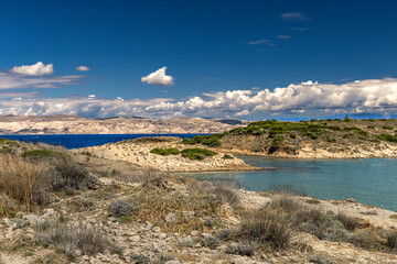 Beach Ciganka FKK naturist on the island of Rab in Croatia,