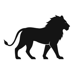 Walking Lion Silhouette Vector in Minimal Style Isolated on White Background