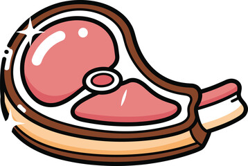 Cartoon Pork Chop Vector