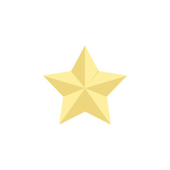 golden star isolated on transparent background