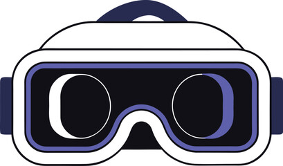 Modern VR headset icon design with clean lines representing virtual reality, immersive technology, and digital experience