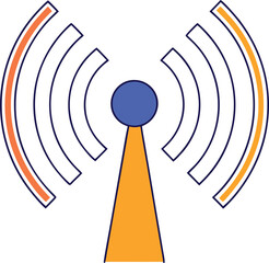 Modern wi-fi signal icon design with clean lines representing wireless internet connection, digital network, and technology