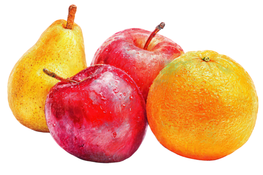 Group Of Colorful Fruits On Black Background - Powered by Adobe