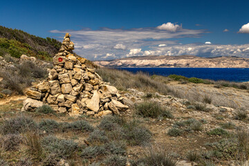 Beach Ciganka FKK naturist on the island of Rab in Croatia,