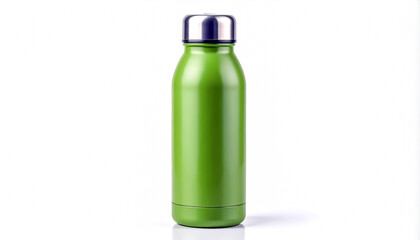 Stainless Steel Insulated Water Bottle in Matte Matcha Green Finish Isolated