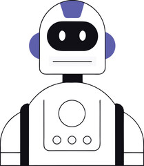 Minimalist robot icon design with clean lines and simple futuristic technology symbol for digital and graphic use