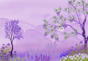 spring landscape with flowers