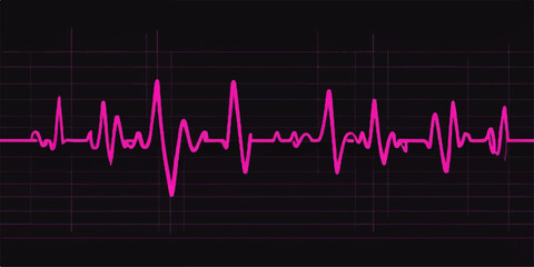 Healthy life and love pulse beats on a green medical electrocardiogram monitor