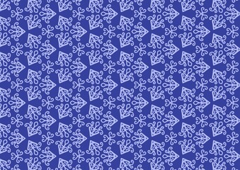 Abstract Geometric Squid Seamless Pattern Blue Background 