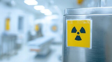 Radiation Warning Sign In Medical Facility. Safety Measures In Healthcare Environment