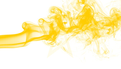 PNG of yellow smoke curling gracefully around an invisible star shape, perfect for creative projects, digital art, backgrounds, overlays, and fantasy visual effects