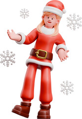 3D Christmas Character Santa Claus and Mrs Claus Festive Holiday Activities Winter Season Gifts Candy Snowman Christmas Tree and Decorations Celebration