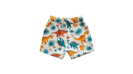 Cute toddler shorts with dinosaur print summer apparel for kids isolated on transparent background