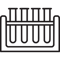 Illustration of test tubes in a rack isolated on white background, representing science, research, and experimentation in laboratory settings
