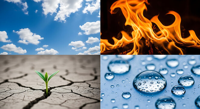 The Four Classical Elements A Vivid Representation of Air, Fire, Earth, and Water in Nature's Balance