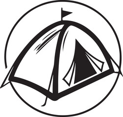 silhouette of the tent