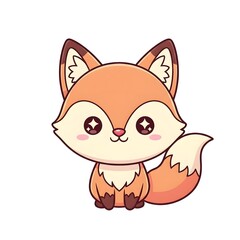 Fototapeta premium Cute and Adorable Fox Character with Sparkling Eyes