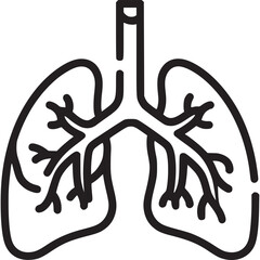 Illustration of lungs isolated on white background, representing the respiratory system and its vital role in oxygen exchange and carbon dioxide removal