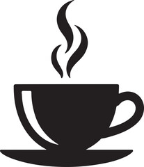 Minimalist Black Coffee Cup Silhouette Illustration