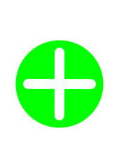 Bold Plus Icon Design - Green Circular Vector