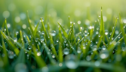 green grass with dew