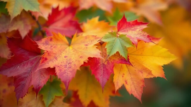 Vibrant maple leaves in autumnal equinox splendor a celebration of falls rich colors and seasonal transition