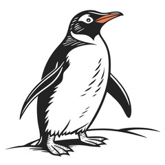 Obraz premium Stylized Penguin Vector Illustration on White Background.