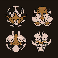 Hand-Drawn Mythical Faces - Mask Icons
