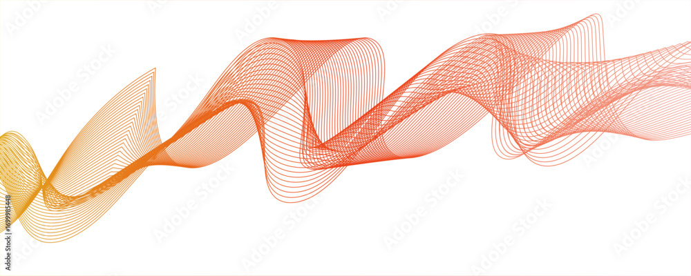 Poster abstract wave background with smooth, flowing, multicolored gradient lines. futuristic energy sound 