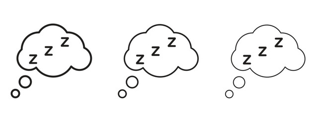 Zzz icon with outline style, vector illustration designs