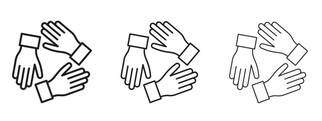 Teamwork icon with outline style, vector illustration designs