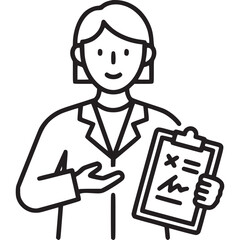 Female doctor holding clipboard isolated on white background professional healthcare provider with medical record, offering consultation, diagnosis, and treatment for patients