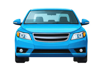 Front View Of A Blue Sedan Car