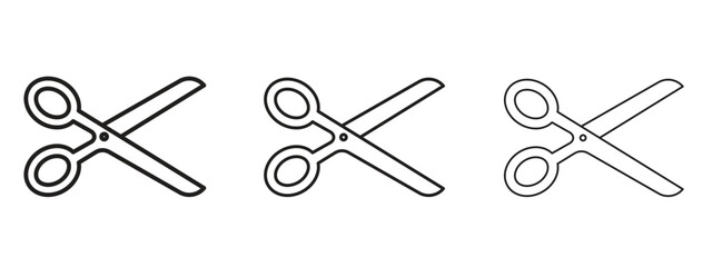 Scissors icon with outline style, vector illustration designs