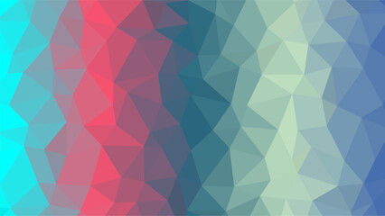 Obraz premium Abstract geometric low poly background with a gradient of cyan pink blue and green triangles polygon