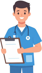 Fototapeta premium Doctor with Clipboard