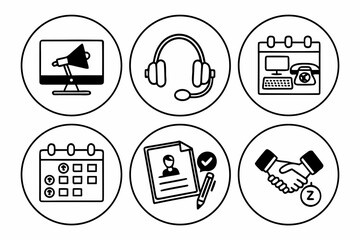 Fototapeta premium Set of business and finance icons for communication and planning