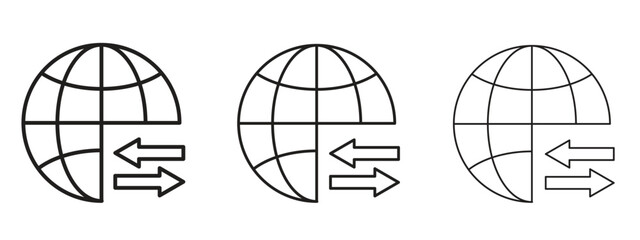 Import and export icon with outline style, vector illustration designs