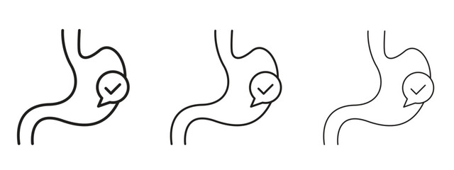 Good digestion icon with outline style, vector illustration designs