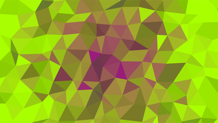 Obraz premium Bright Neon Green Geometric Polygon Mosaic with Deep Purple and Brown Accents abstract pattern