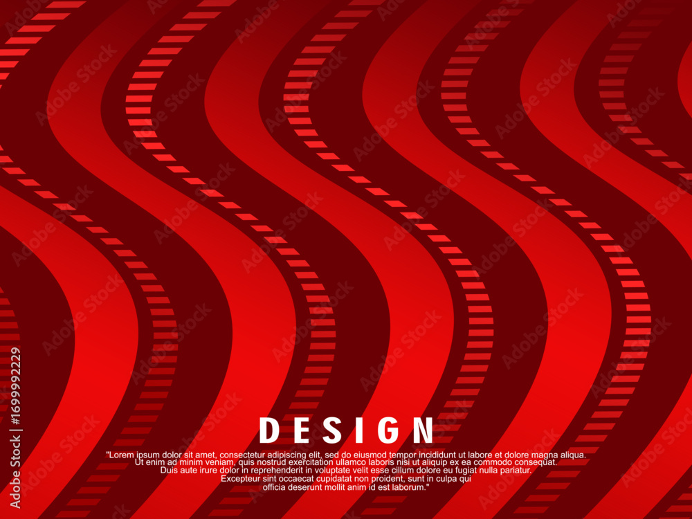 Poster abstract red glowing geometric modern lines on red background. shiny gradient red futuristic pattern