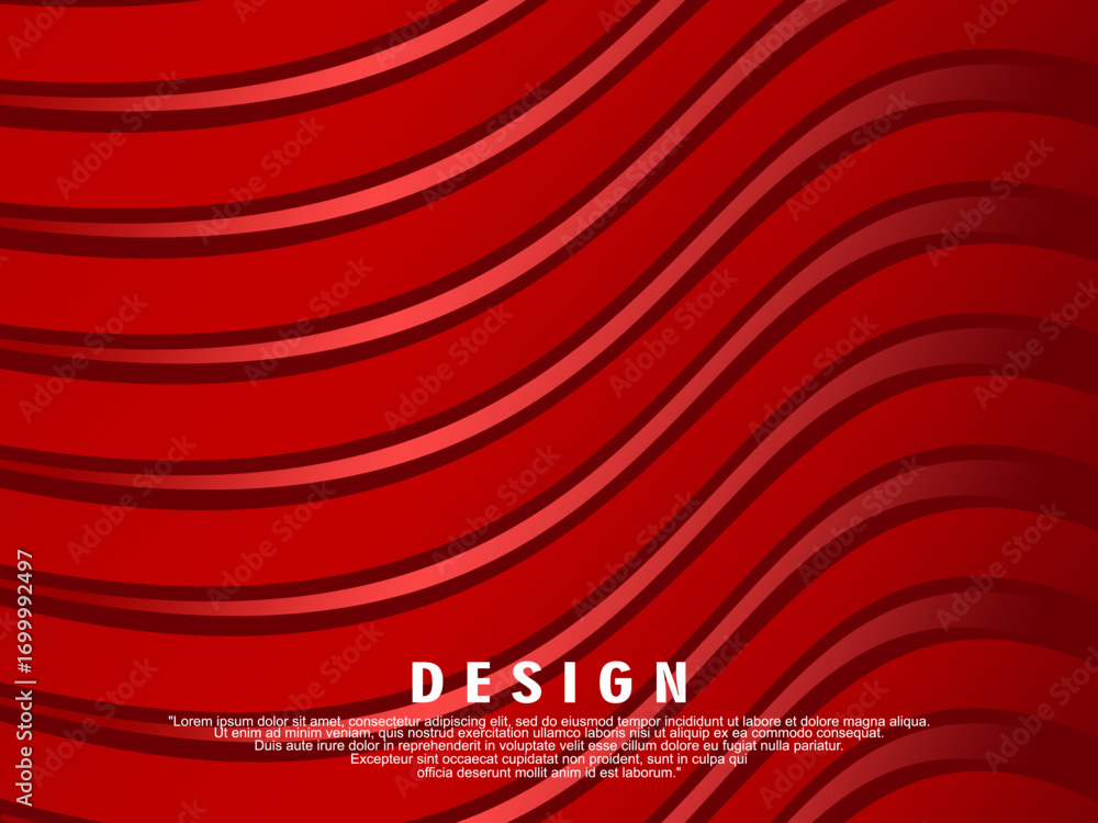 Poster abstract red glowing geometric modern lines on red background. shiny gradient red futuristic pattern