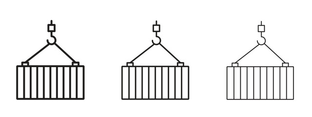 Container icon with outline style, vector illustration designs