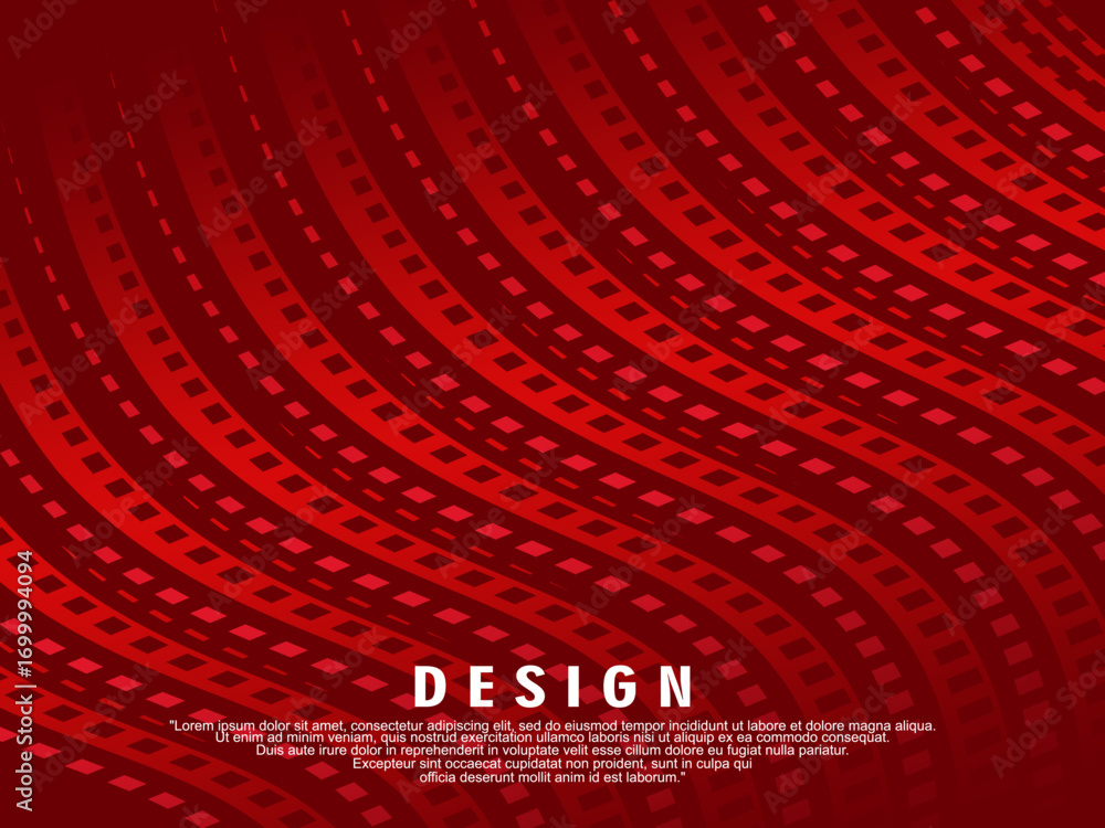 Poster abstract red glowing geometric modern lines on red background. shiny gradient red futuristic pattern