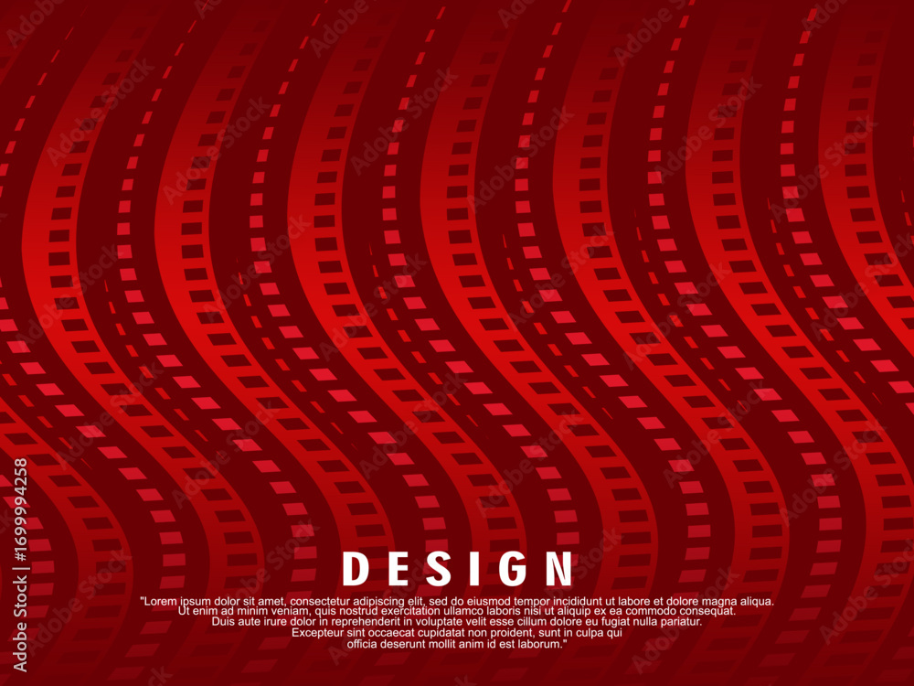 Poster abstract red glowing geometric modern lines on red background. shiny gradient red futuristic pattern