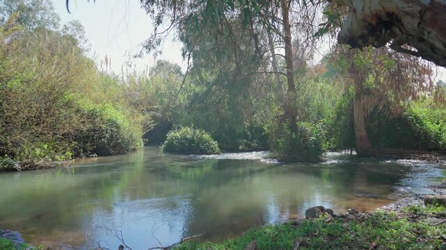 The Jordan River has three main headwater sources that converge in northern Israel at a place called Banias (Paneas) near the Hula Valley: