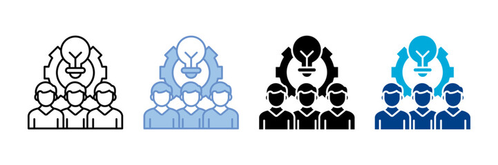 Creative Team  Icon Set Multiple Style Collection