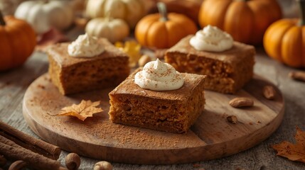 Pumpkin Spice, warm autumn blend of cinnamon, nutmeg, and cloves with pumpkin aroma, evoking cozy seasonal flavors and festive fall atmosphere.