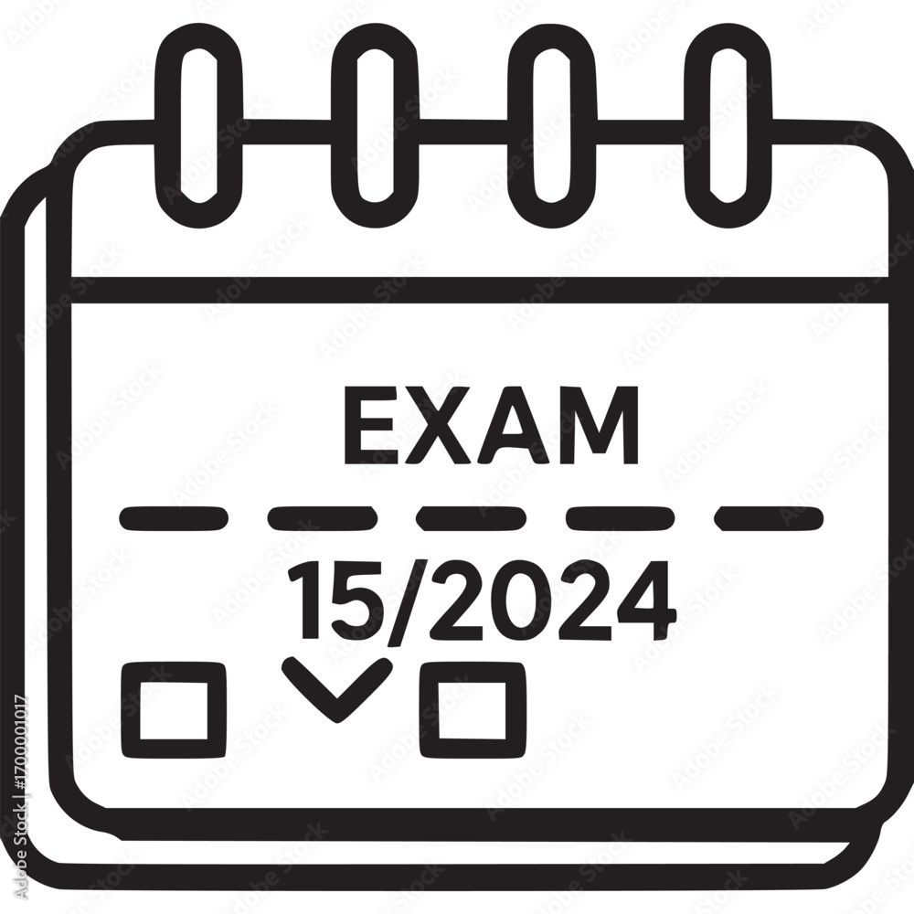 Poster exam date on calendar isolated on white background a clear and concise icon representing an importan